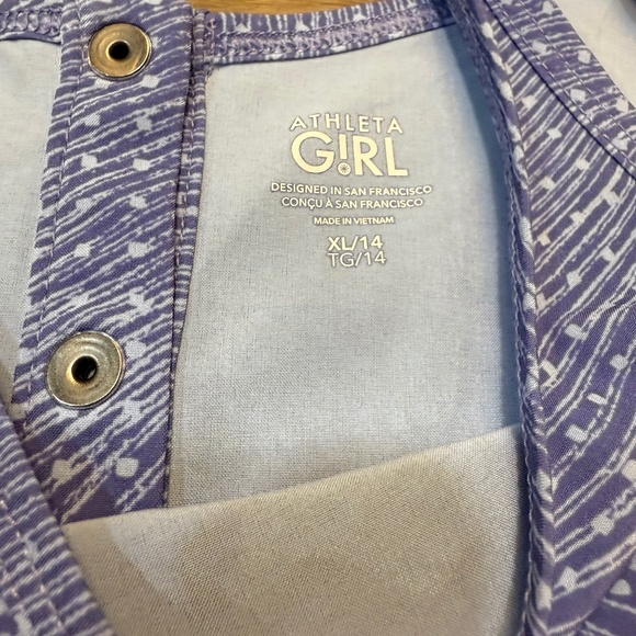 Athleta Girls Play More Romper, Blue Wave, Sleeveless Size XL (14), Summer - Picture 5 of 16